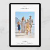 Modern Black Simple Frame Foto Weihnachten (Vorderseite)