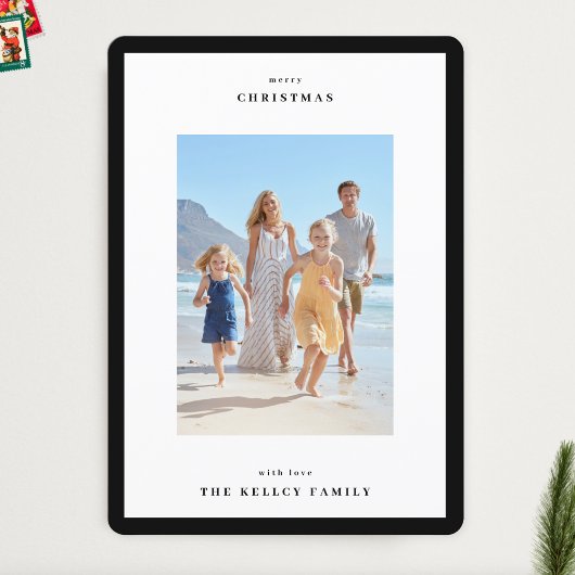 Modern Black Simple Frame Foto Weihnachten