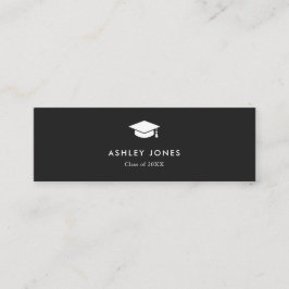 Modern Black Simple Graduation Name Card Mini Visitenkarte