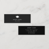 Modern Black Simple Graduation Name Card Mini Visitenkarte (Vorne/Hinten)