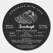 Modern Black Sourdough, hausgemachte Hütte Runder Aufkleber (Vorderseite)