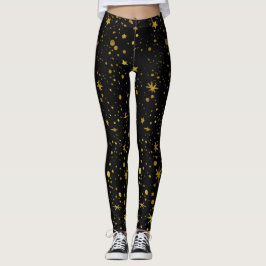 Modern Black Stars Muster Abstrakt Yoga Leggings