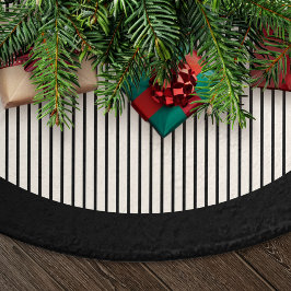 Modern Black Stripes Christmas Polyester Weihnachtsbaumdecke