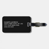 Modern Black Stripes IMITATE Red Glitz und Name Gepäckanhänger (Rückseite horizontal)