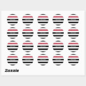 Modern Black Stripes IMITATE Red Glitz und Name Runder Aufkleber (Blatt)