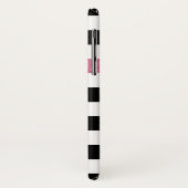 Modern Black Stripes IMITATE Rosa Glitz und Name Case-Mate iPhone Hülle (Hinten/Links)