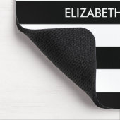 Modern Black Stripes IMITATE Rosa Glitz und Name Mousepad (Ecke)