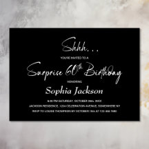 Modern Black Surprise 60. Geburtstagsparty