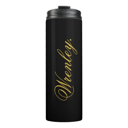Modern Black Thermal Tumbler with Personalized Nam Thermosbecher (Vorderseite)