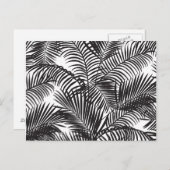Modern black tropical palm trees pattern postkarte (Vorne/Hinten)