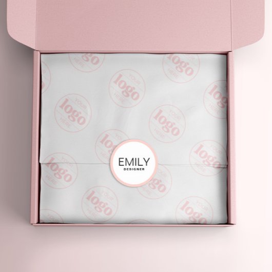 Modern Black Typografy Pink Border Runder Aufkleber