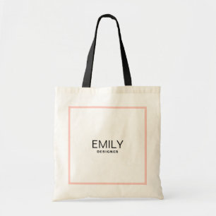 Modern Black Typografy Pink Border Tragetasche