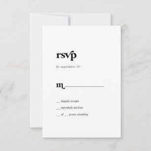 Modern Black Typografy Simple RSVP Card