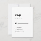 Modern Black Typografy Simple RSVP Card Karte (Vorderseite)
