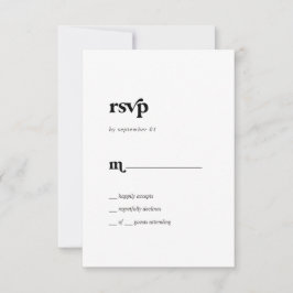 Modern Black Typografy Simple RSVP Card Karte