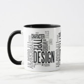 Modern Black Typography Design Mug Tasse (Links)