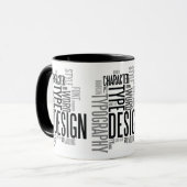 Modern Black Typography Design Mug Tasse (Vorderseite Links)