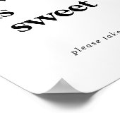 Modern Black Typography Love Is Sweet Wedding Sign Poster (Ecke)