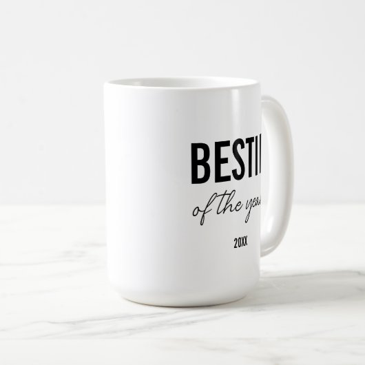 Modern Black Typography Simple Personalized Bestie Kaffeetasse (VorderseiteRechts)