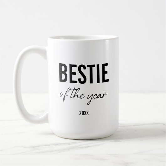Modern Black Typography Simple Personalized Bestie Kaffeetasse (Links)