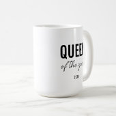 Modern Black Typography Simple Personalized Queen Kaffeetasse (VorderseiteRechts)