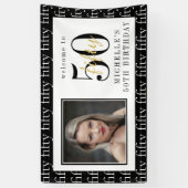 Modern Black & White 50th Birthday Photo Backdrop  Banner (Vertikal)
