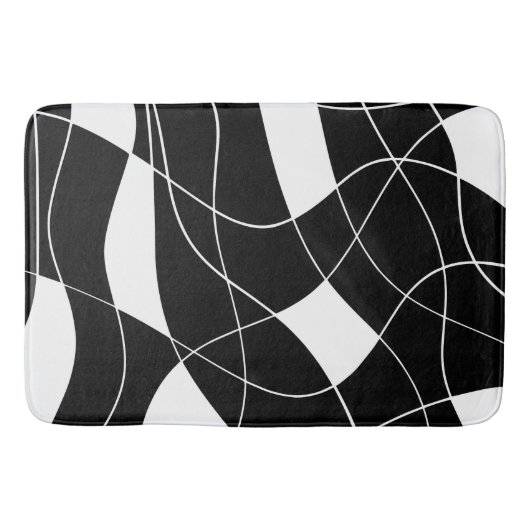 modern Black &white abstract pattern Bath Mat Badematte (Vorderseite)