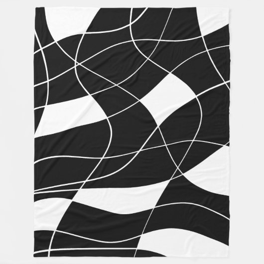 modern Black &white abstract pattern Fleecedecke (Vorderseite)