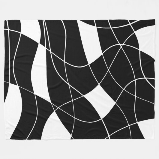modern Black &white abstract pattern Fleecedecke (Vorderseite (Horizontal))