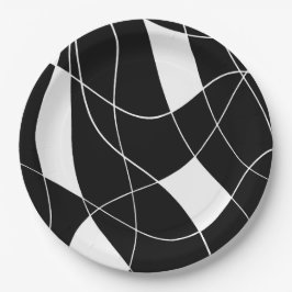 modern Black &white abstract pattern Pappteller