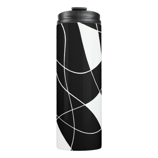modern Black &white abstract pattern Thermosbecher (Vorderseite)