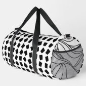 "Modern Black & White Abstrakt" Duffle Bag (Rechte Ecke)