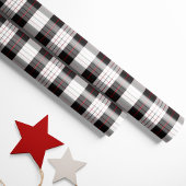 Modern Black White and Red Plaid Wrapping Paper Geschenkpapier
