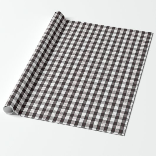 Modern Black White and Red Plaid Wrapping Paper Geschenkpapier (Ungerollt)