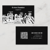 Modern Black & White Architectural Engineer  Visitenkarte (Vorne/Hinten)