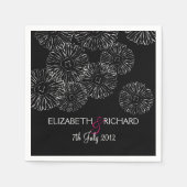 Modern Black White Boho Chic Daisy Wedding Serviette (Vorderseite)