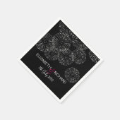 Modern Black White Boho Chic Daisy Wedding Serviette (Ecke)