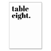 Modern Black & White Bold Typography  Wedding Tischnummer (Rückseite)