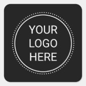 Modern Black White Business Logo Quadratischer Aufkleber (Vorderseite)