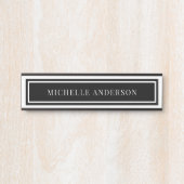 Modern Black & White Chic Double Boarder Elegant  Türschild (Vorderseite )