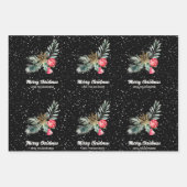 Modern Black & White Christmas Script Set Geschenkpapier Set (Vorderseite)