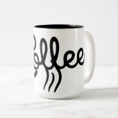 Modern Black & White Coffee Script Mug - Premium  Zweifarbige Tasse (VorderseiteRechts)