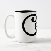 Modern Black & White Coffee Script Mug - Premium  Zweifarbige Tasse (Links)