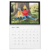 Modern Black White Custom Family Photo Calendar Kalender (Mär 2026)
