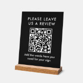 Modern Black & White Custom Leave a Review QR Code Acrylschild (Winkel)
