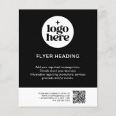 Modern Black & White Custom Logo QR Code Business Flyer (Vorne)