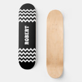 Modern Black &White Custom Name Skateboard (Vorderseite)