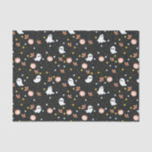 Modern Black White Cute Halloween Boo Ghost Seidenpapier (Vorderseite)