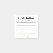 Modern Black & White Daily Grateful Gratitude Note Post-it Klebezettel (Vorderseite)