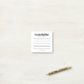 Modern Black & White Daily Grateful Gratitude Note Post-it Klebezettel (Auf Schreibtisch)
